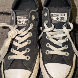 Black Converse Chuck Taylors All Star Low Tops - Distressed